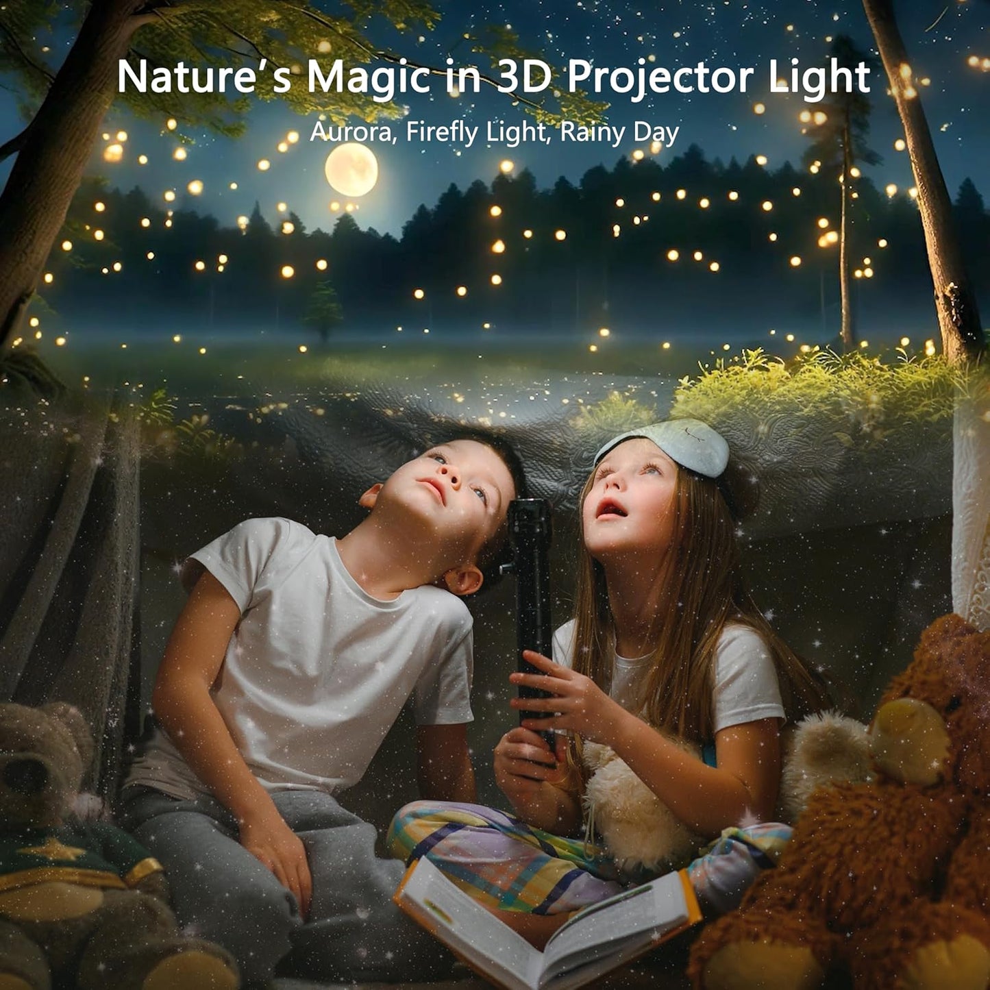 3D Galaxy Projector, AIRIVO 3D Visual Star Projector with 65 3D Scenes, Night Light Projector with Bluetooth Speaker, Stars and Background Lighting Effects for Room Decor, Kids Adults, Christmas Gifts