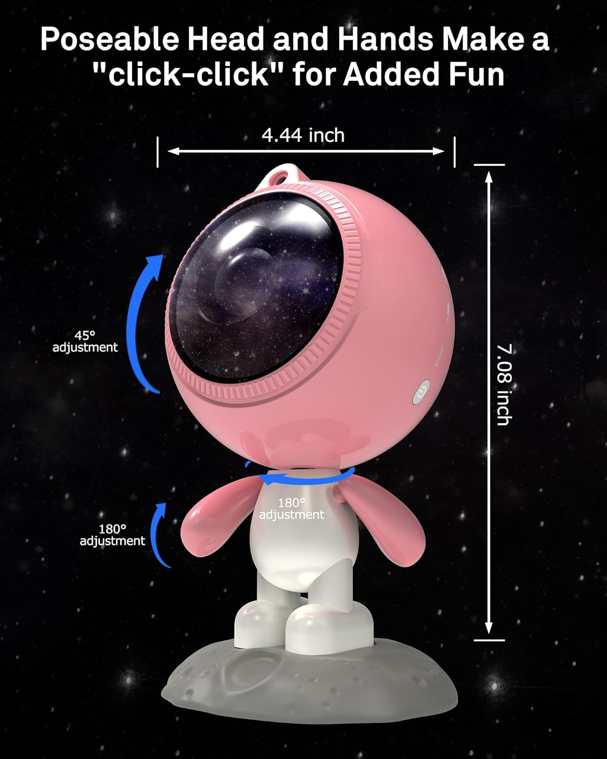 Astronaut Galaxy Projector, AIRIVO Pink Galaxy Projector for Bedroom, Star Projector Night Light Robot for Kids, Room Decor Ceiling Projector with Remote, Home Decor Gifts for Girls, Female,Christmas