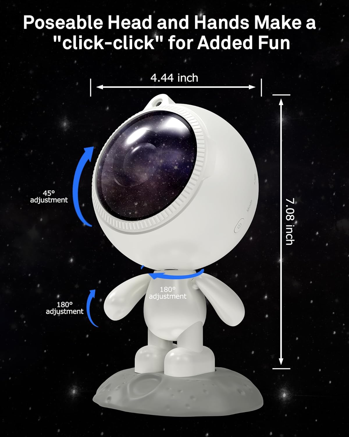 Astronaut Galaxy Projector, AIRIVO Galaxy Projector for Bedroom, Robot Star Projector Night Light for Kids, Room Decor Ceiling Projector with Remote, Home Decor Gifts for Adults, Teens, Christmas(White)