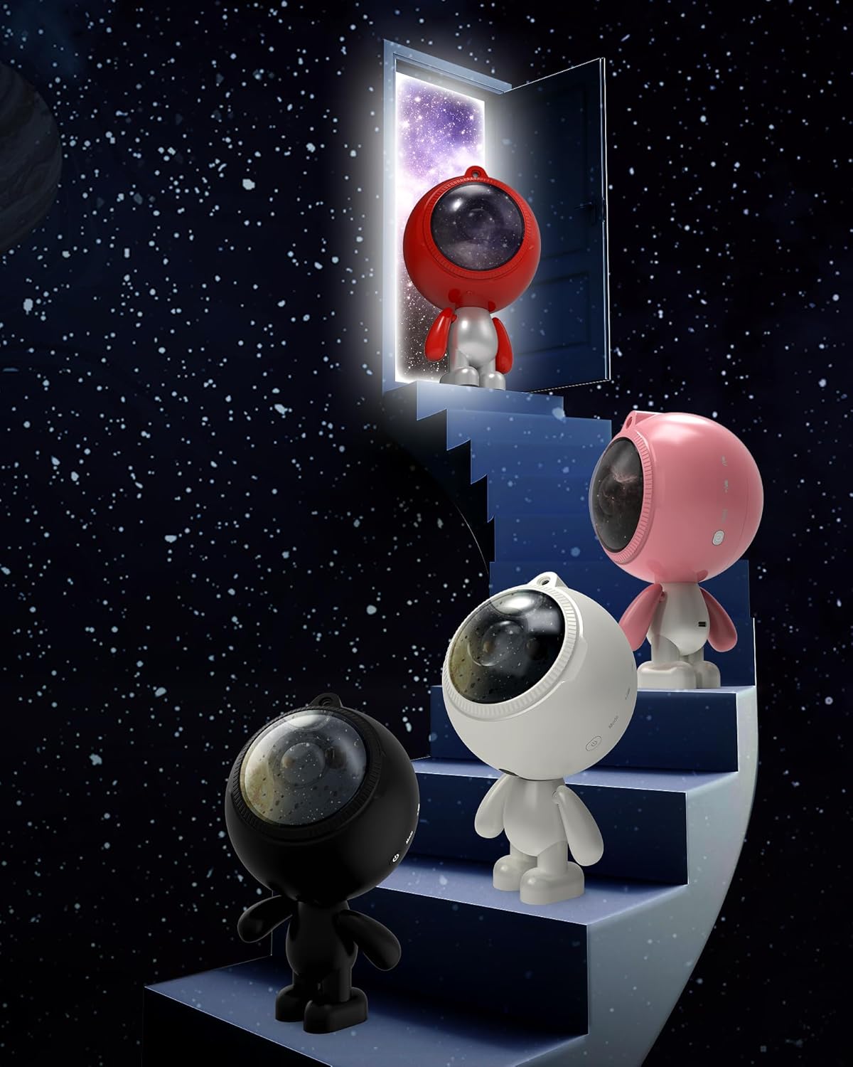 Astronaut Galaxy Projector, AIRIVO Galaxy Projector for Bedroom, Robot Star Projector Night Light for Kids, Room Decor Ceiling Projector with Remote, Home Decor Gifts for Adults, Teens, Christmas(White)