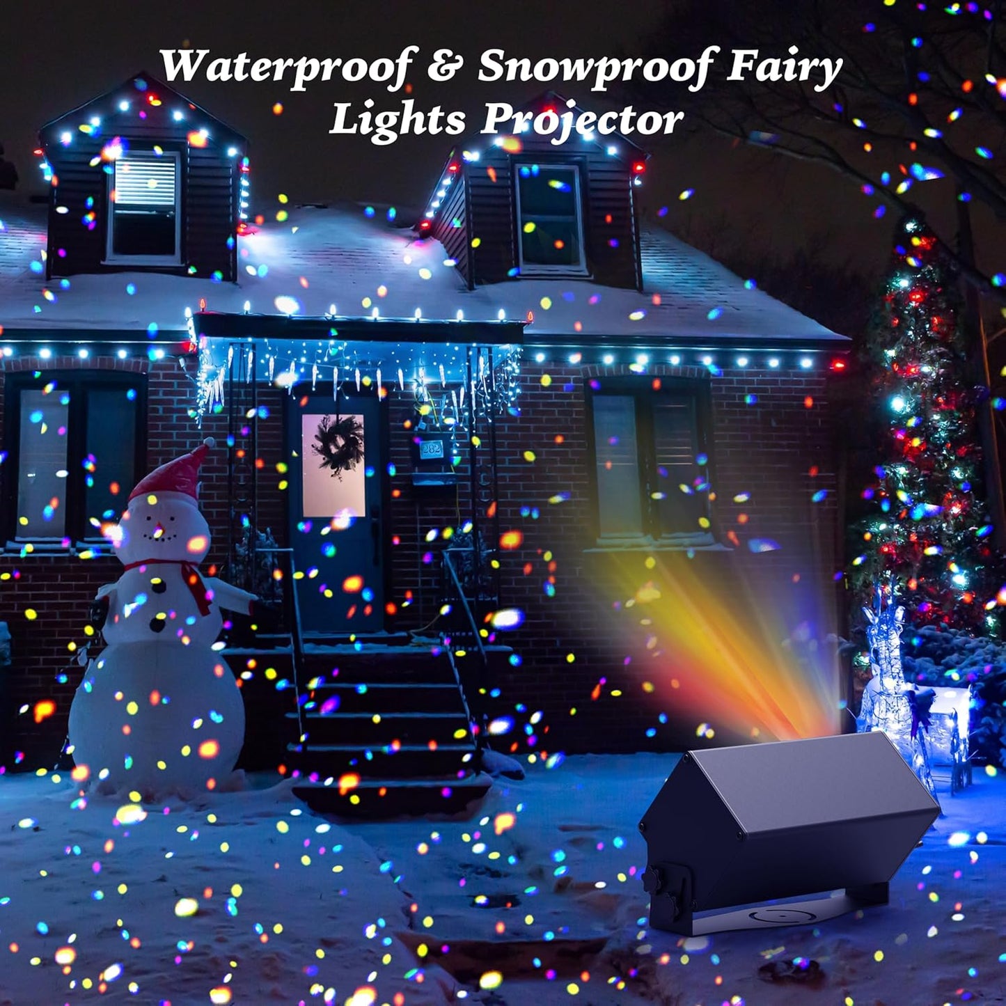 Outdoor Christmas Laser Lights Projector, AIRIVO 5 Colors Motion Firefly Lights Projector, Fairy Lights Twinkling Star Projector, Waterproof with Remote Control for Trees, Home, Garden, Patio