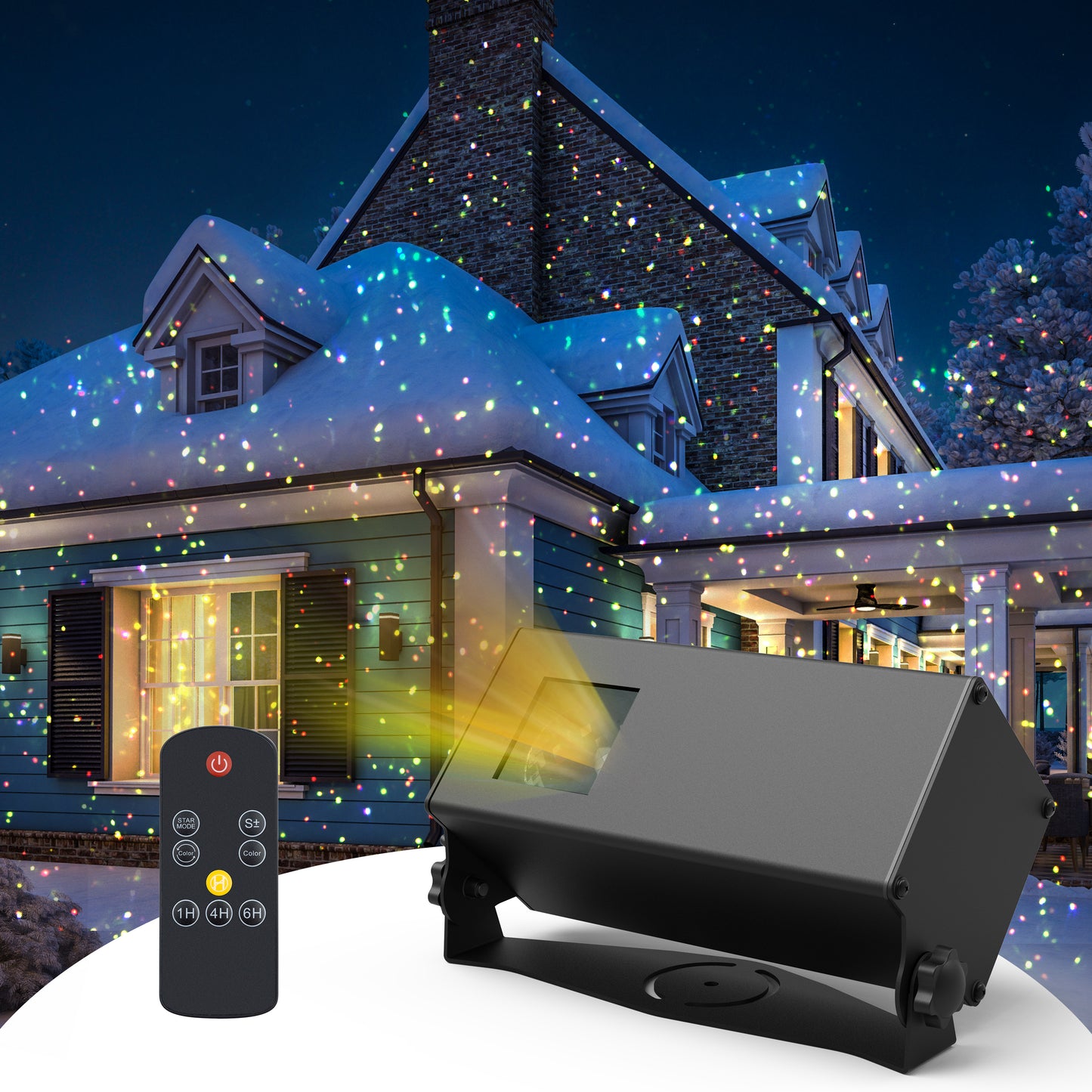 AIRIVO Outdoor Laser Lights Projector, 5 Color Motion Firefly Star Shower Laser Lights, Moving RGB Christmas Projector Light Waterproof with Remote Control for Home, Garden, Patio