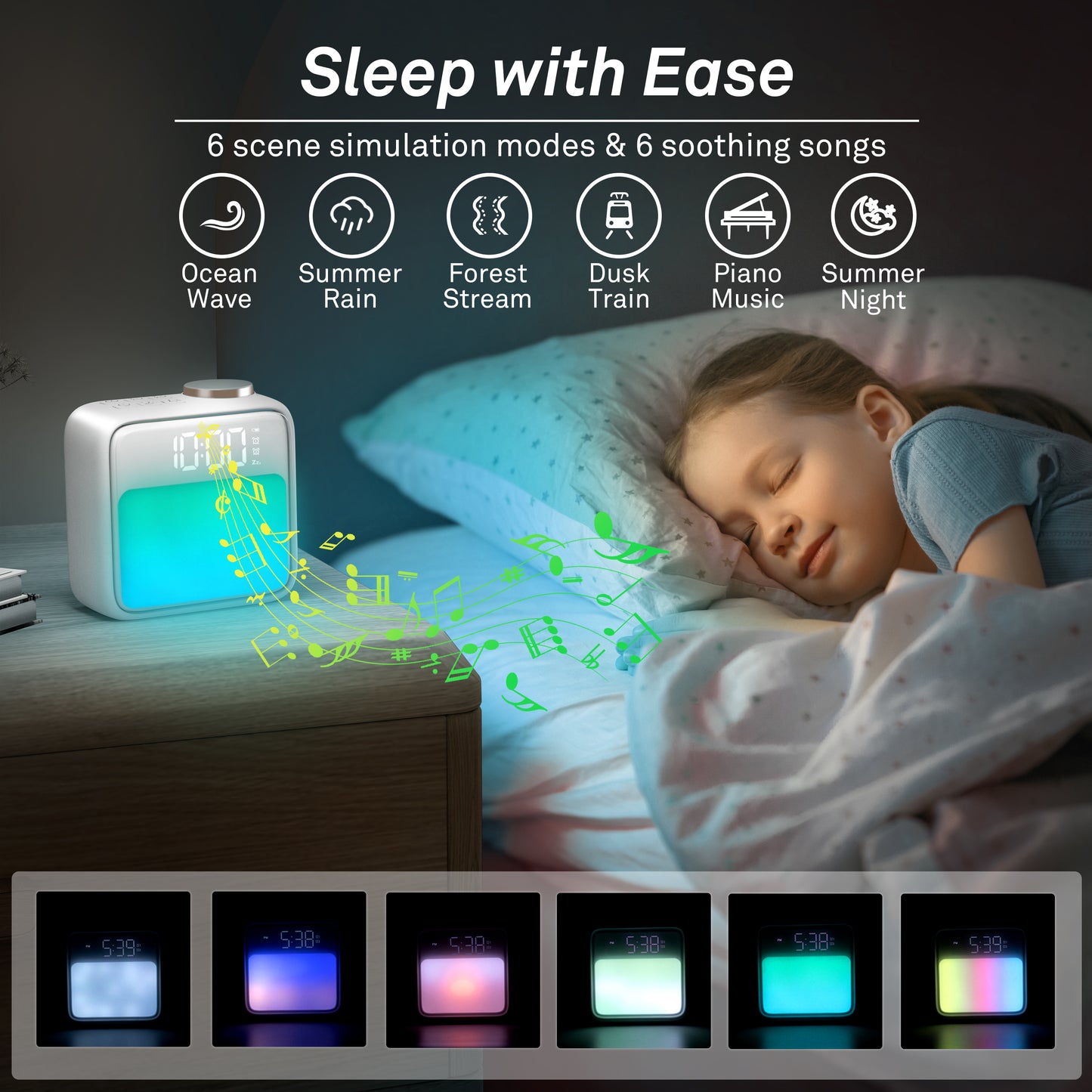 AIRIVO Sunrise Alarm Clock Wake Up Light, Alarm Clocks for Bedrooms, 6 Scenes Simulation & 6 Soothing Sounds, Dual Alarms & Snooze, for Heavy Sleepers Sleep Aid