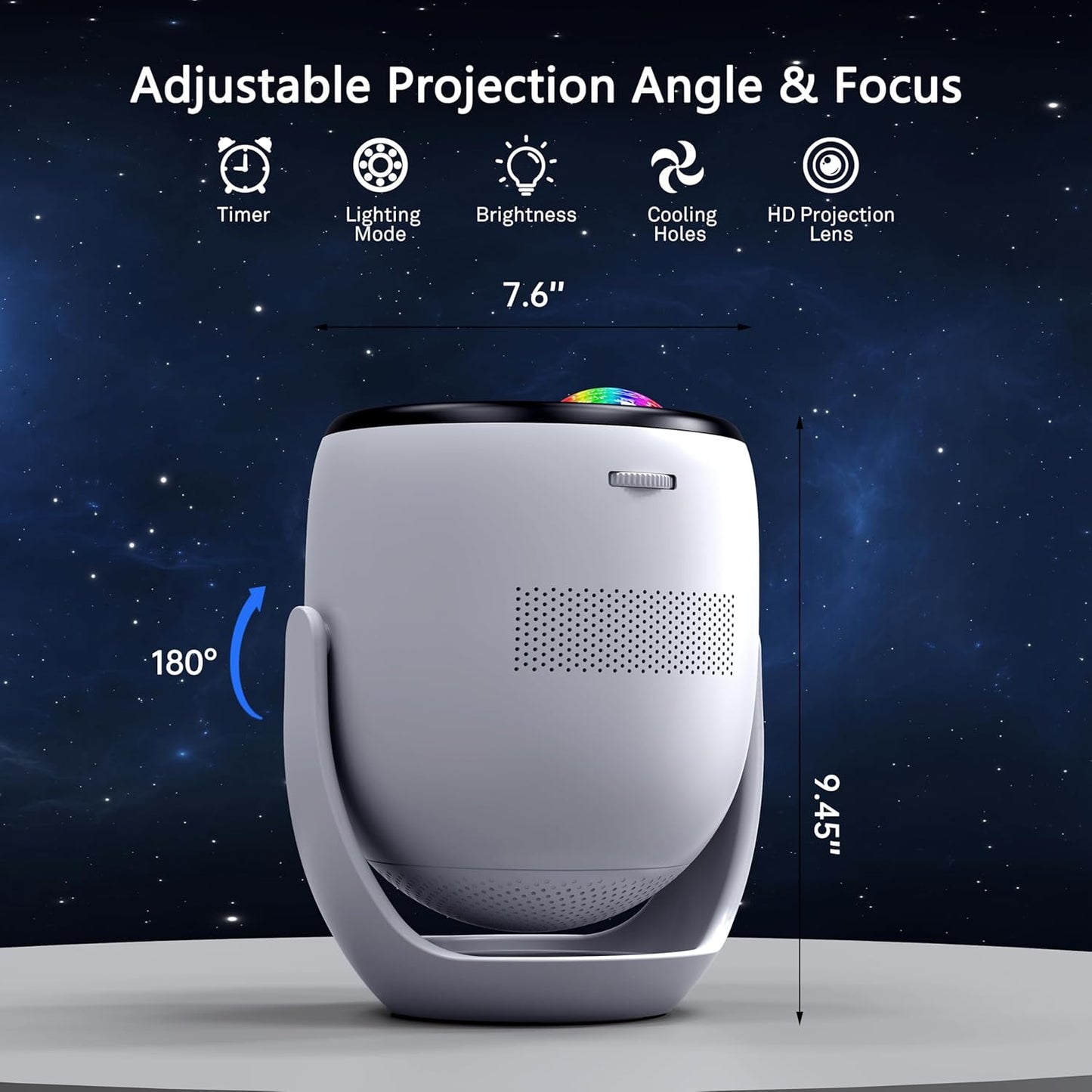 3D Galaxy Projector, AIRIVO 3D Visual Star Projector with 65 3D Scenes, Night Light Projector with Bluetooth Speaker, Stars and Background Lighting Effects for Room Decor, Kids Adults, Christmas Gifts