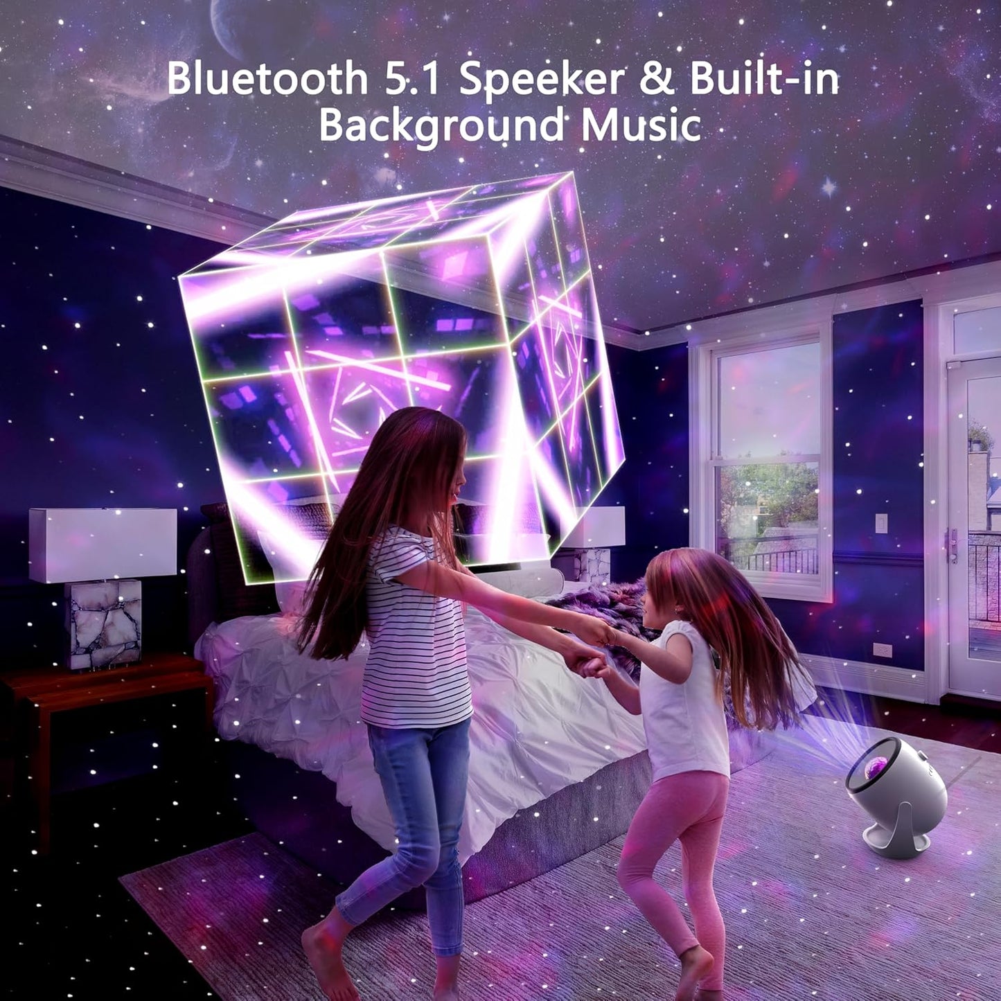 3D Galaxy Projector, AIRIVO 3D Visual Star Projector with 65 3D Scenes, Night Light Projector with Bluetooth Speaker, Stars and Background Lighting Effects for Room Decor, Kids Adults, Christmas Gifts
