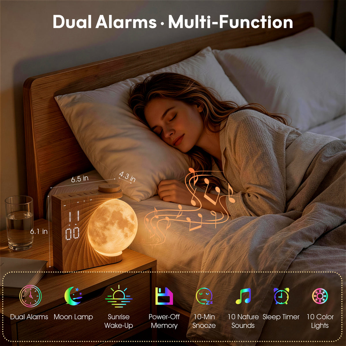 AIRIVO Moon Sunrise Alarm Clock