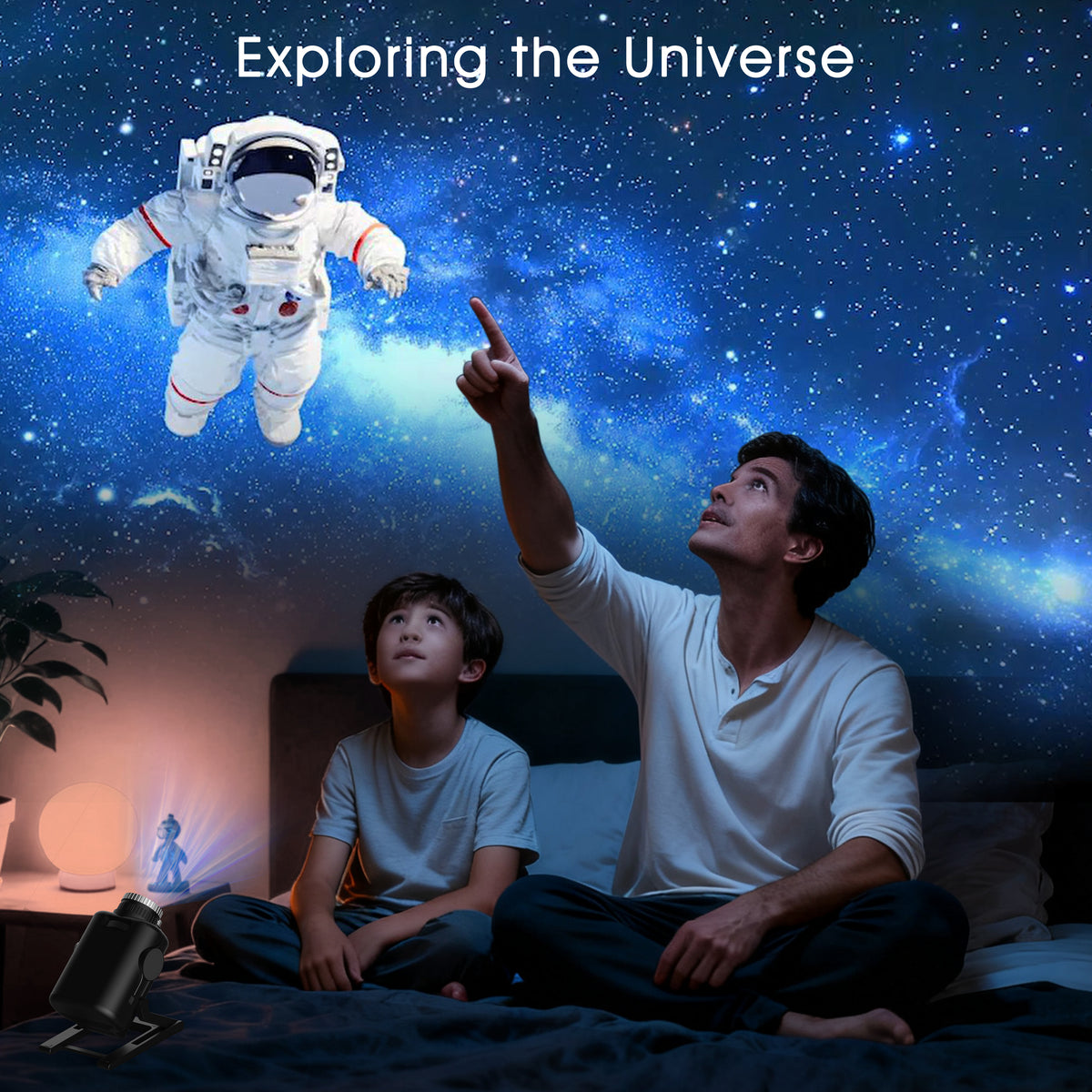 AIRIVO Visual Star Projector, 3D Dynamic Projector with 60 3D Scenes, Galaxy Projector with Bluetooth Speaker, Night Light Projector for Room Decor, Ideal Gift for Kids, Adults, Christmas, Birthday