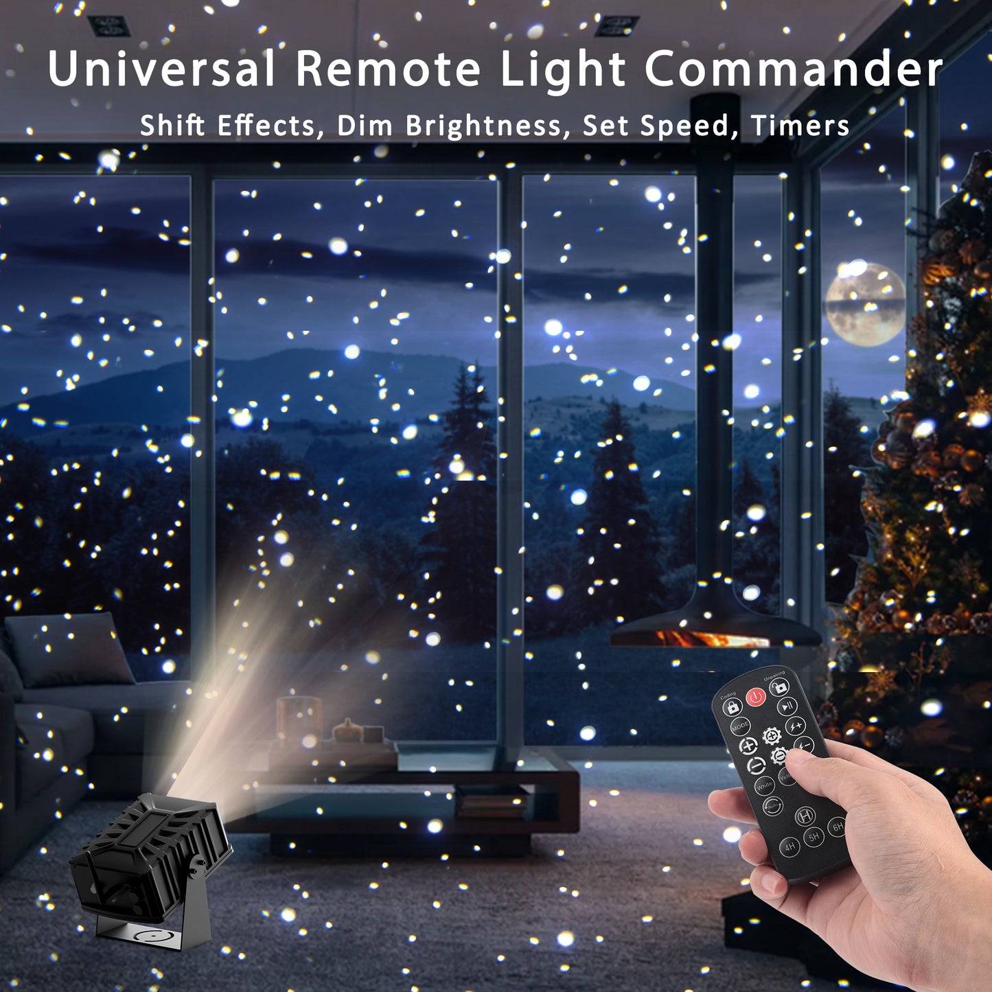 AIRIVO Outdoor Star Laser Projector, App & Remote Control 7 Colors Motion Smart Firefly Lights Christmas Snowflake Projector, 8 Lighting Effects Fairy Light Projector for Holiday Decor Garden Light