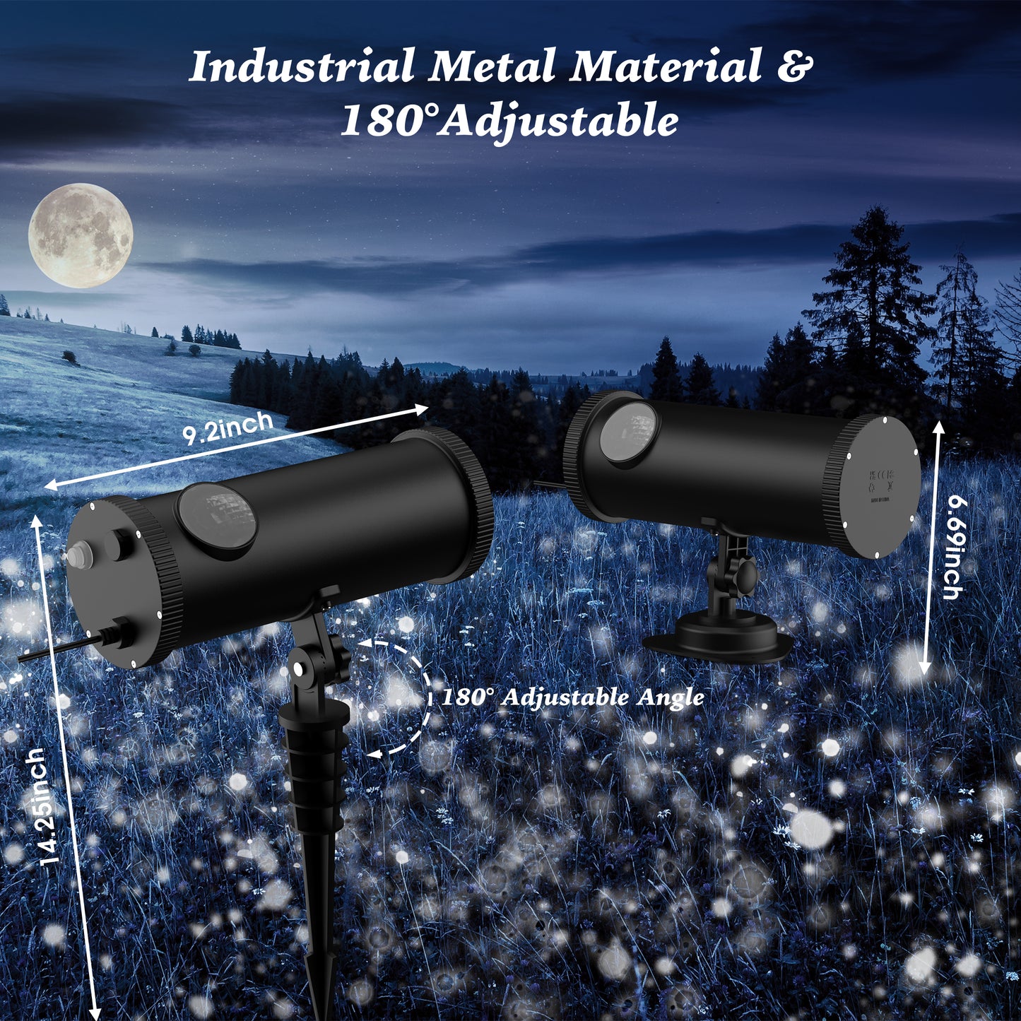 Outdoor White Star Lights Projector, AIRIVO Fairy Lights Projector, Christmas Snowflake Projector with Remote Control, Holiday Halloween Winter Decor Garden Light for Home, Patio, Landscape