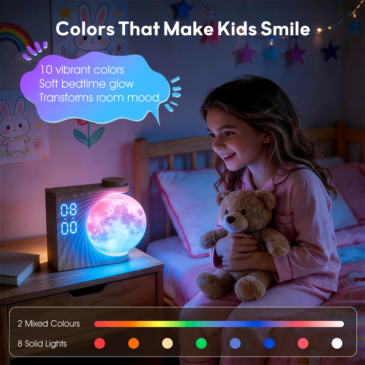 AIRIVO Moon Sunrise Alarm Clock