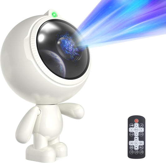 Astronaut Galaxy Projector, AIRIVO Galaxy Projector for Bedroom, Robot Star Projector Night Light for Kids, Room Decor Ceiling Projector with Remote, Home Decor Gifts for Adults, Teens, Christmas(White)