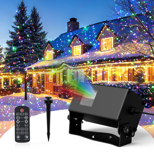 Star Laser Light Projector Outdoor, AIRIVO RGB 3 Colors 11 Lighting Effects Firefly Lights Projection Light, Christmas Laser Lights with Remote Control, Holiday Decor for Garden, Trees, Home,Landscape