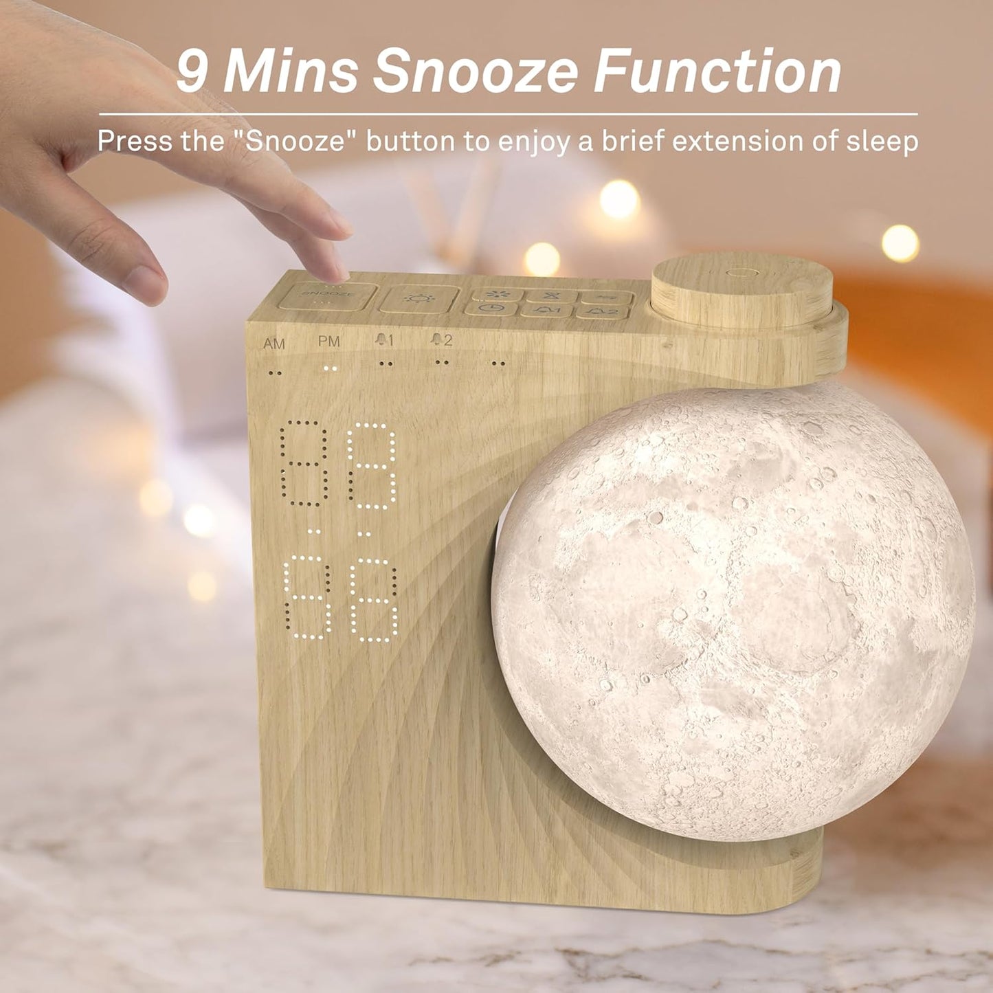 AIRIVO Alarm Clock for Bedrooms, Sunrise Alarm Clock Wake Up Light for Kids Teens, White Noise Sound Machine, Moon Light Dual Alarms for Heavy Sleepers, Night Light Alarm Clock for Preppy Room Decor